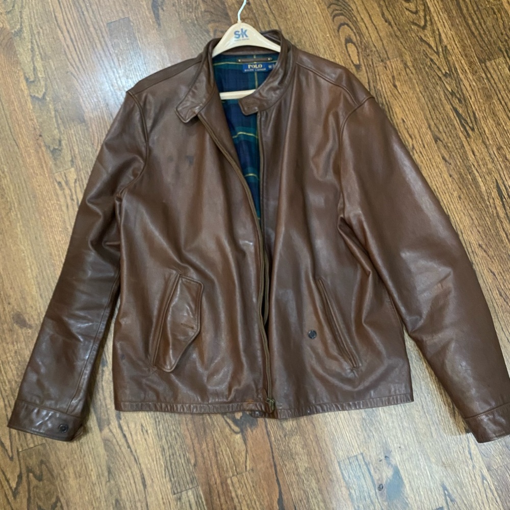 Men’s 3XLT brown leather jacket
